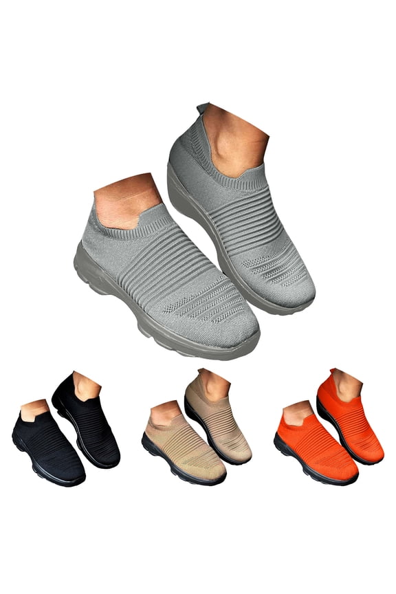 Womens Slip on Walking Shoes Mesh Running Athletic Sports Sneakers Lightweight Breathable Workout Casual Shoes with Arch Support Black 7