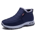 thumbnail image 1 of Pandaie Womens Snow Boots Slip on Winter Ankle Boots Waterproof Faux Fleece Lined Outdoor Walking Shoes Blue 7.5, 1 of 6
