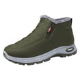thumbnail image 1 of Pandaie Womens Snow Boots Slip on Winter Ankle Boots Waterproof Faux Fleece Lined Outdoor Walking Shoes Green 7.5, 1 of 6