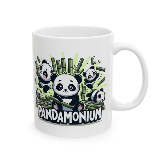 Pandamonm - Funny Panda Mug - Cute Pandas with Bamboo Graphic - Humorous Animal Drinkware - Playful Wild Cup - Coffee Tea oz, oz.jpg