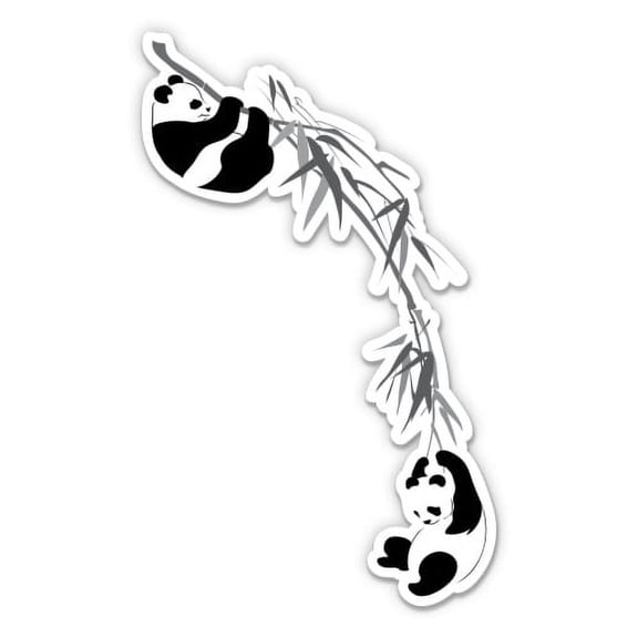 Pandas Bamboo - 3" Vinyl Sticker - For Car Laptop I-Pad Phone Helmet Hard Hat - Waterproof Decal