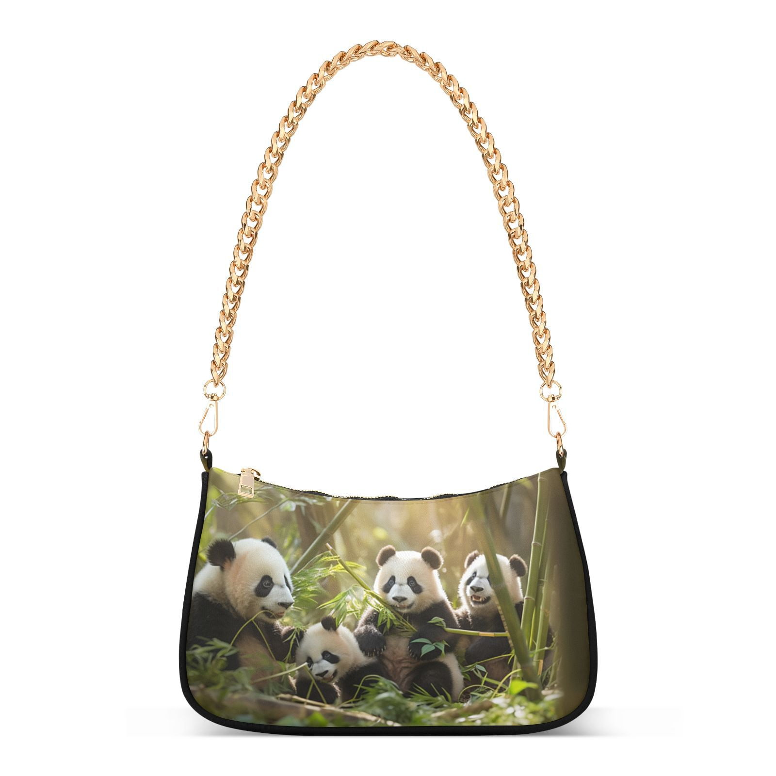 Bamboo handle2way bag／モノトーンレオパ MEDIUM BAMBOO TOTE 2ブラックインク（トートバッグ