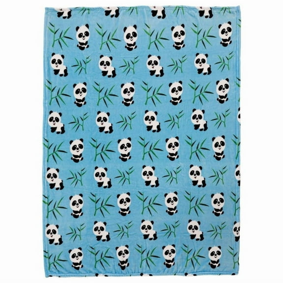 Pandas (Blue) Soft Plush 50x60in Blanket