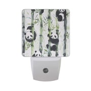 Pandas Branches Ink Painting LED Night Light with Smart Sensor Plug Into Wall Dusk to Dawn 2 packs
