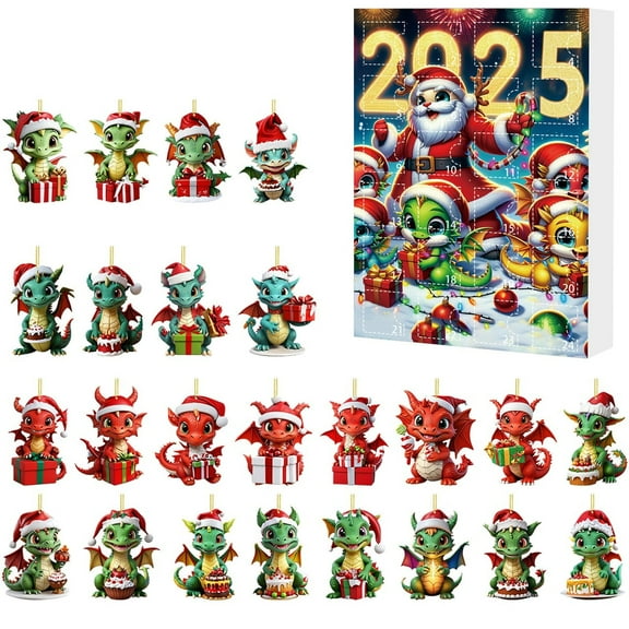 Pandas Christmas Countdown Calendar Gift Box - Interactive Advent Calendar Ornament Family Tradition Holiday Activity Gift Set(F)