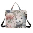thumbnail image 1 of Pandas Flowers Floral Leaves Bear Corduroy Tote Bag Handbag Large Messenger Bag Shoulder Crossbody Zipper Bag Purse, 1 of 8