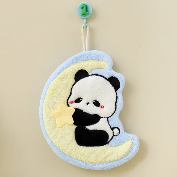 Pandas Hand Towels Set for Bathroom, Soft Absorbent Funny Decorative Microfiber Coral Velvet Hanging Washcloths for Bathroom - Women Mom Wife Sister Friend Coworker Gifts