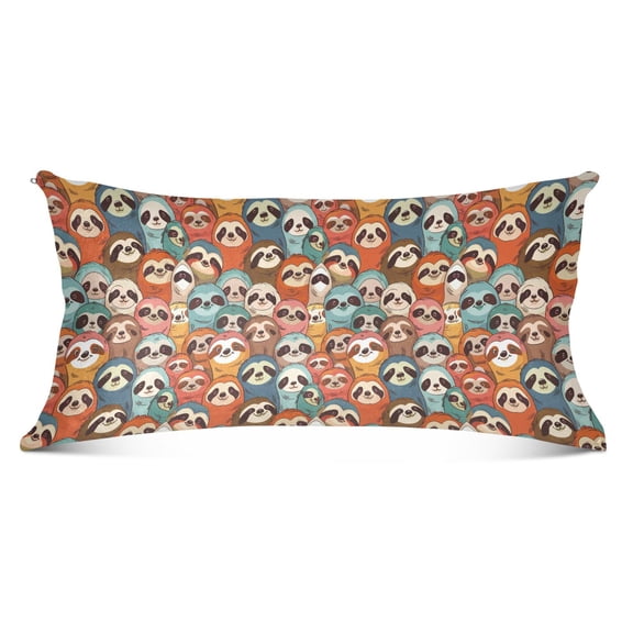 Pandas Head Plush Pillow Cases Body Size Ultra Soft Warm Pillowcases with Zipper 20"x54"