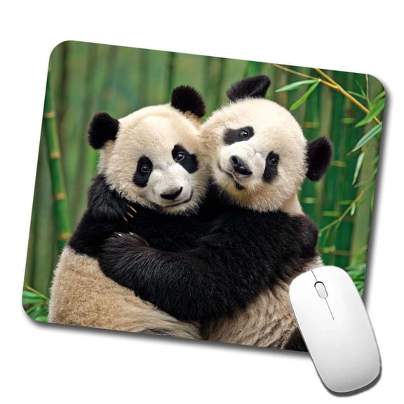 Pandas Hugging Love Mouse Pad Low Profile Gaming Mat