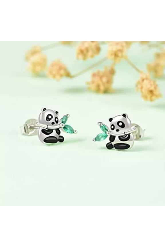 Pandas Jewelry 925 Silver Stud Earrings Cubic Zircon Women Fashion Gifts A Pair