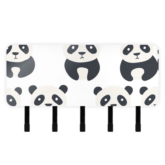 Pandas Mail Holder Organizer Wall Mount with Shelf Key Holder Key Rack with 5 Key Hooks for Wall Decorative