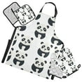 thumbnail image 1 of Pandas Silhouette 5 Pcs Kitchen Set Heat Resistant Oven Mitts and Non-Slip Pot Holders with Adjustable Cooking Apron, 1 of 6