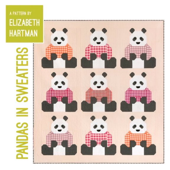 Pandas in Sweaters Quilt Pattern by Elizabeth Hartman