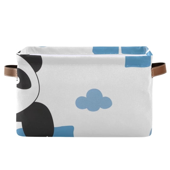 Pandas in Walls Clouds Storage Bins Baskets With Handles Storage Box Clothes Organizer Organization Toys