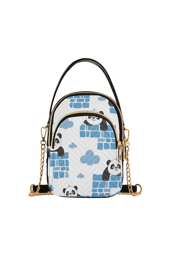 Pandas in Walls Clouds Women Quilting Handbags Shoulder Bag Cross Body Bag with Crossbody Strap Hobo Bags Chain Strap