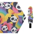 thumbnail image 1 of Pandas with Rainbow Compact Sun Umbrella Windproof Travel Umbrellas for Rain Strong Portable UV Protection, 1 of 8