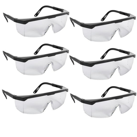 Pandaspa Safety Glasses Clear Lens - Protective Googles For Eye Protection Pack of 6