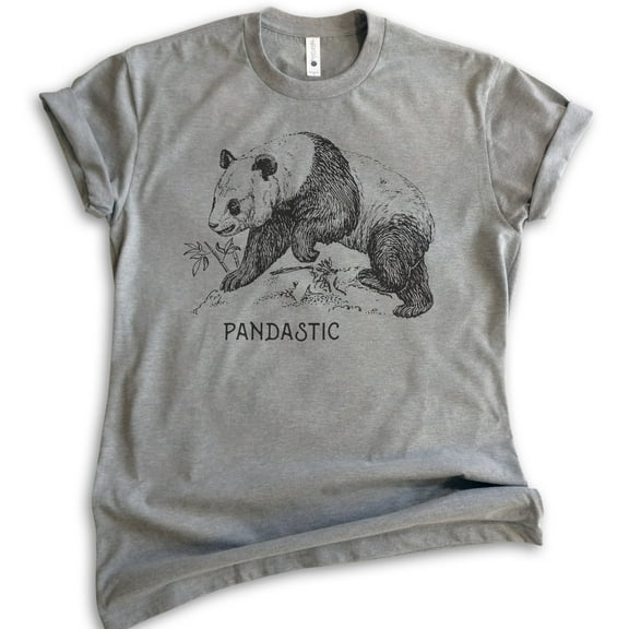Pandastic Shirt, Unisex Women's Men's Shirt, Panda Bear Shirt, Bear Shirt, Dark Heather Gray, X-Large