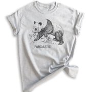 Pandastic Shirt, Unisex Women's Men's Shirt, Panda Bear Shirt, Bear Shirt, Heather Ash, X-Small