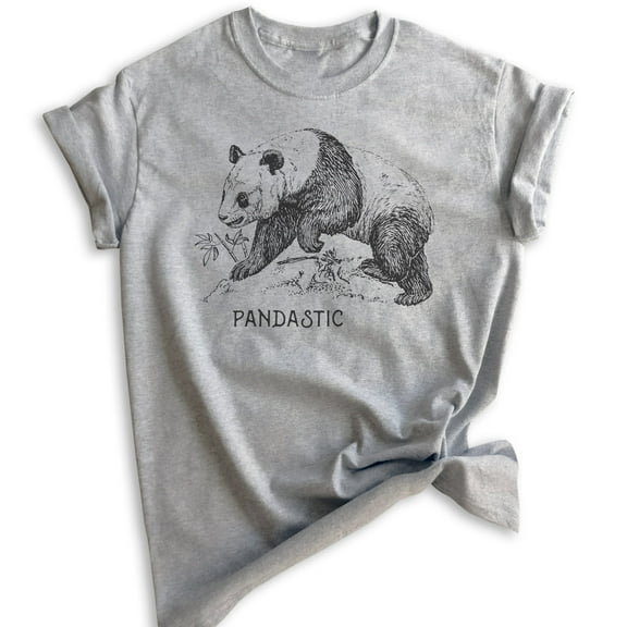 Pandastic Shirt, Unisex Women's Men's Shirt, Panda Bear Shirt, Bear Shirt, Heather Gray, Medium