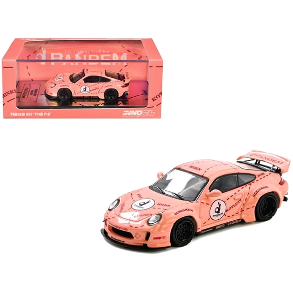 Pandem 997 "Pink Pig" Pink with Graphics 1/64 Diecast Model Car by Inno Models