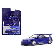 Pandem Civic EG6 RHD Right Hand Drive Blue Metallic Enigma Exclusive Edition 1/64 Die Cast Model Car by Pop Race