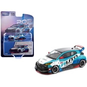 Pandem GR Yaris RHD #99 Auto Finesse Blue and White with Graphics Enigma Exclusive Ed 1/64 Die Cast Model Car by Pop Race