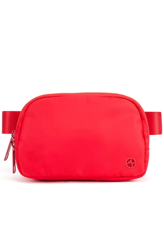 Cross Body Fanny Pack, Fashion Waist Packs with Two-Way Zipper Opens and Adjustable Strap Red