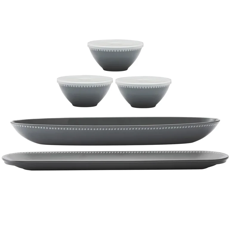 Pandex 5-piece Beaded Melamine Serveware Set - Walmart.com