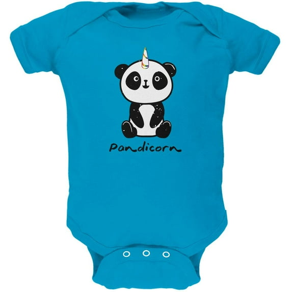 Pandicorn Panda Unicorn Soft Baby One Piece Turquoise 9-12 M