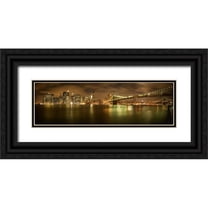 Pandit, Shubhra 14x7 Black Ornate Wood Framed with Double Matting Museum Art Print Titled - New York Skyline