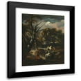 thumbnail image 1 of Pandolfo Reschi 20x24 Black Modern Framed Museum Art Print Titled - A Wooded Landscape with Bandits Ambushing a Carriage, 1 of 5