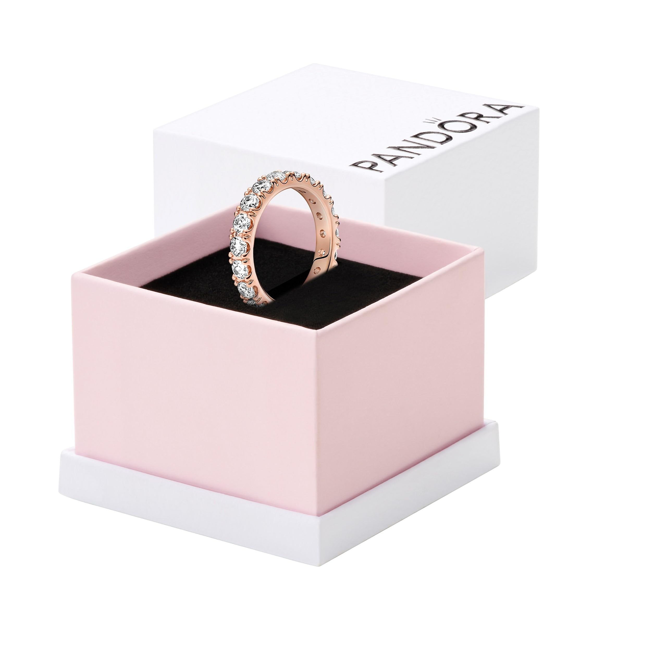 Pandora 14K Rose Gold-Plated Ring With Clear Cubic Zirconia, Size