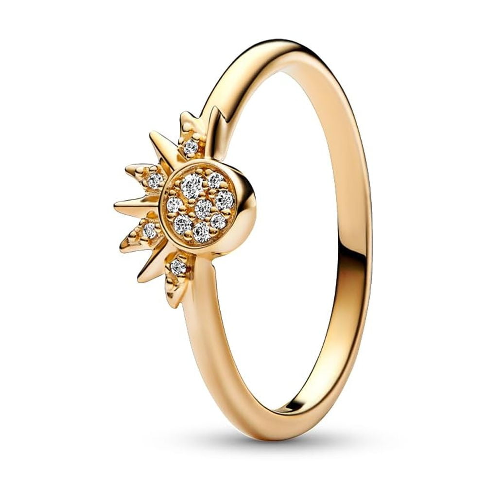 Pandora #162674C01-58 Celestial Sparkling Sun Ring Size 8.5 Shine