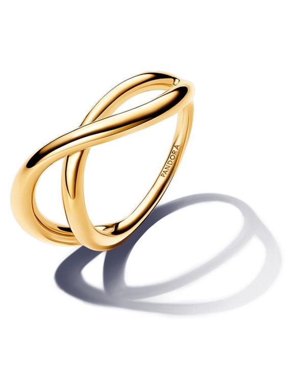 Organically Shaped Infinity Ring 14k gold plating