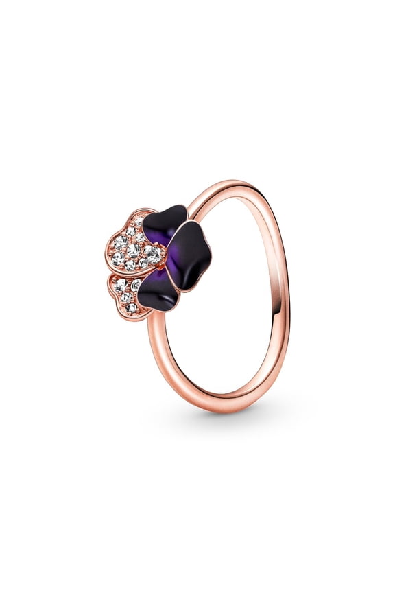 #180764C01-50 Deep Purple Pansy Flower Ring Size 5**RETIRED**