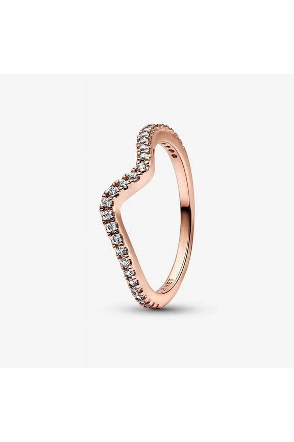 #182539C01-50 Sparkling Wave Ring Size 5 Rose Collection