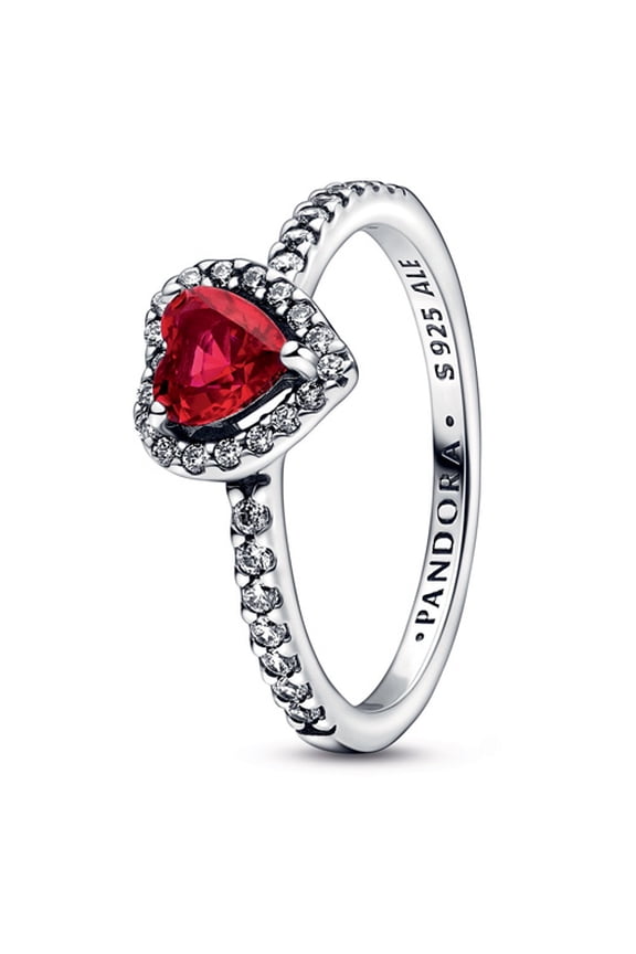 #198421C02-54 Sparkling Red Elevated Heart Ring Size 7