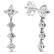 Pandora Sparkling Round & Square Drop Earrings