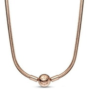 PANDORA 45 cm Moments Snake Chain Necklace Rose/Silver One Size