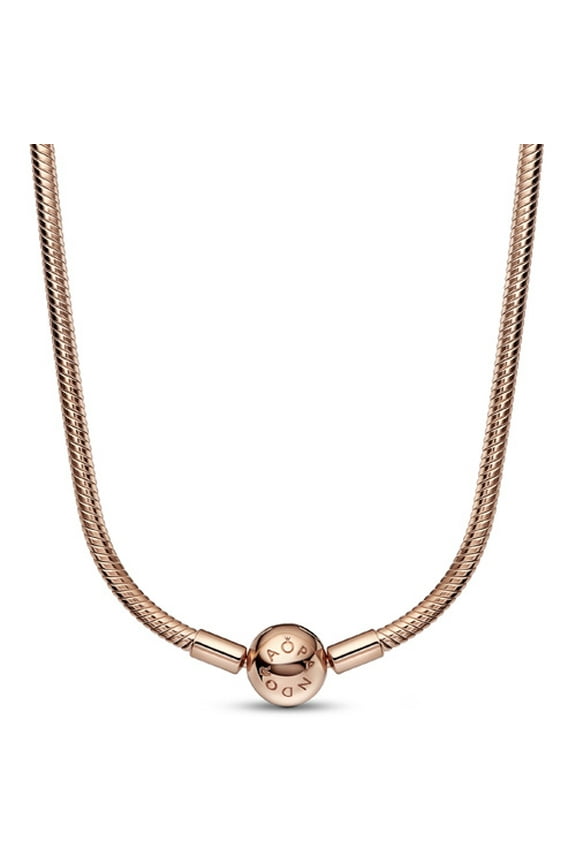 45 cm Moments Snake Chain Necklace Rose/Silver One Size