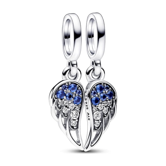 Pandora Splittable Angel Wings Dangle Charm Sterling Silver Women's Jewelry