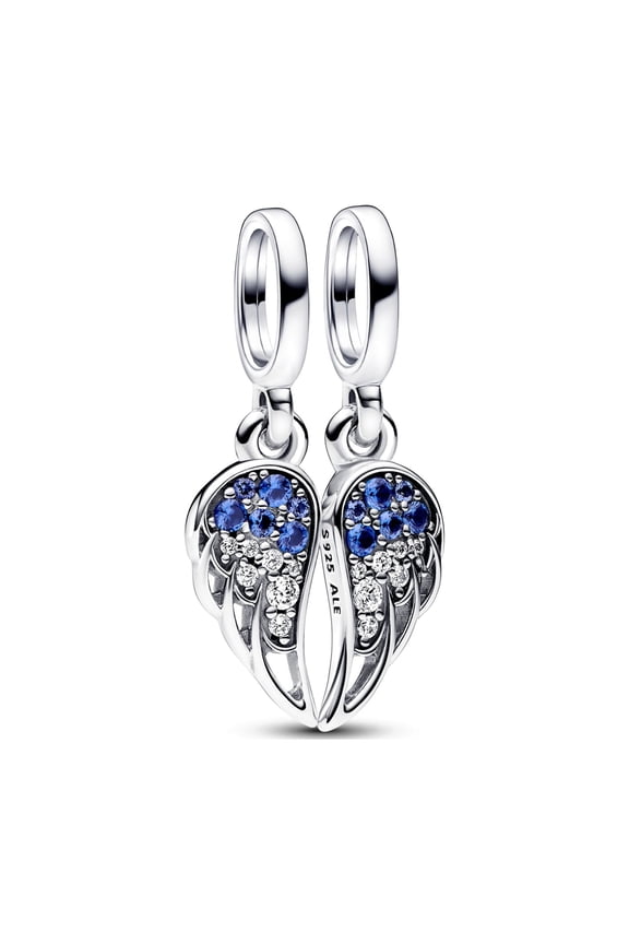 Splittable Angel Wings Dangle Charm Sterling Silver Women's Jewelry