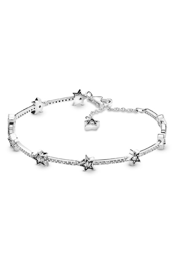 Celestial Stars Bracelet - Sterling Silver & Cubic Zirconia Bracelet for Women - Gift for Her - 7.1"