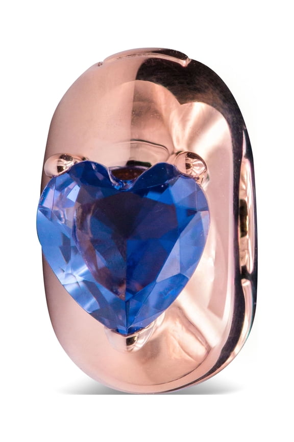 Colours Blue Heart Solitaire Clip Charm - 789203C02