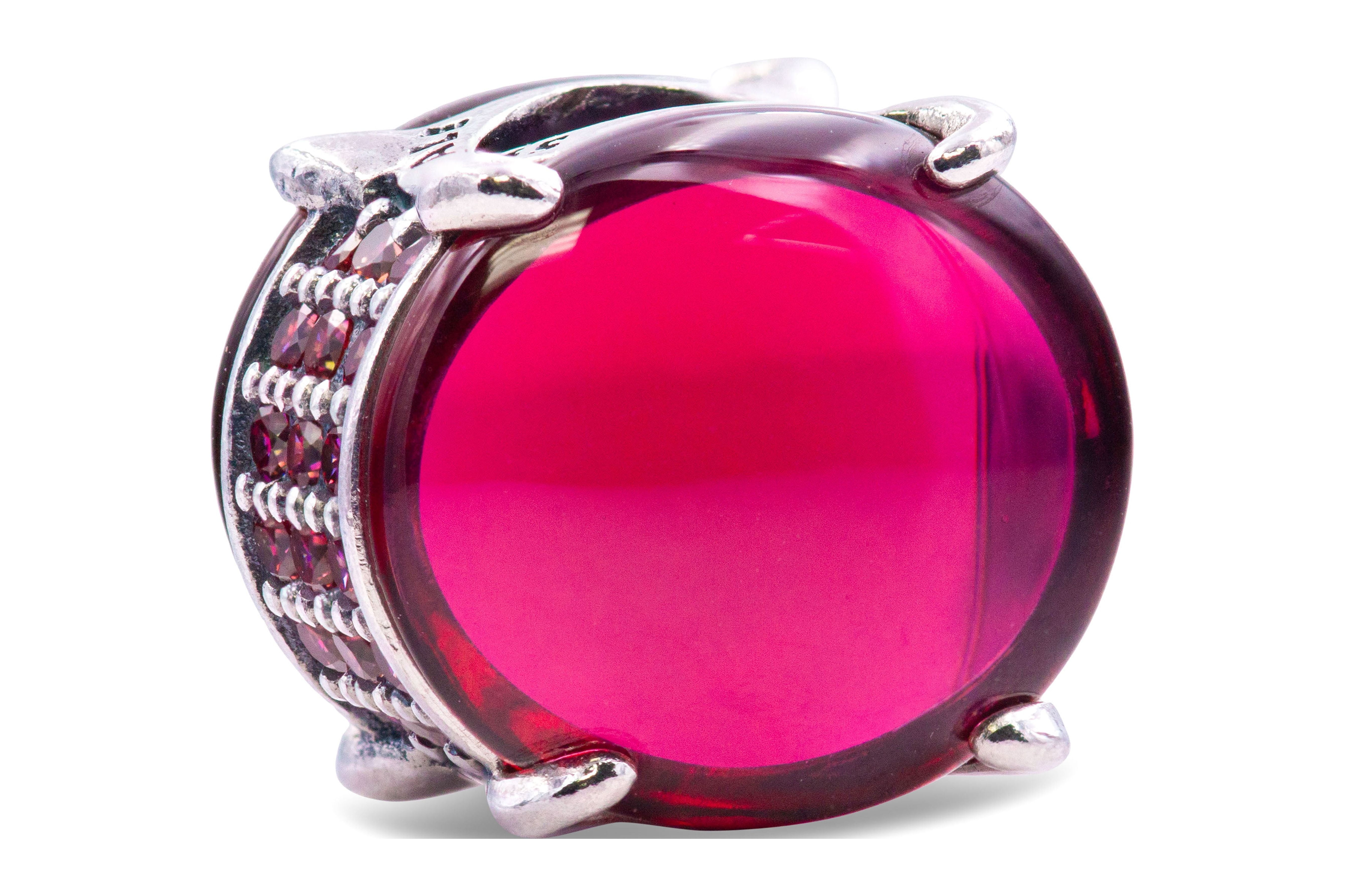 Pandora Colours Fuchsia Rose Oval Cabochon Charm - 799309C01