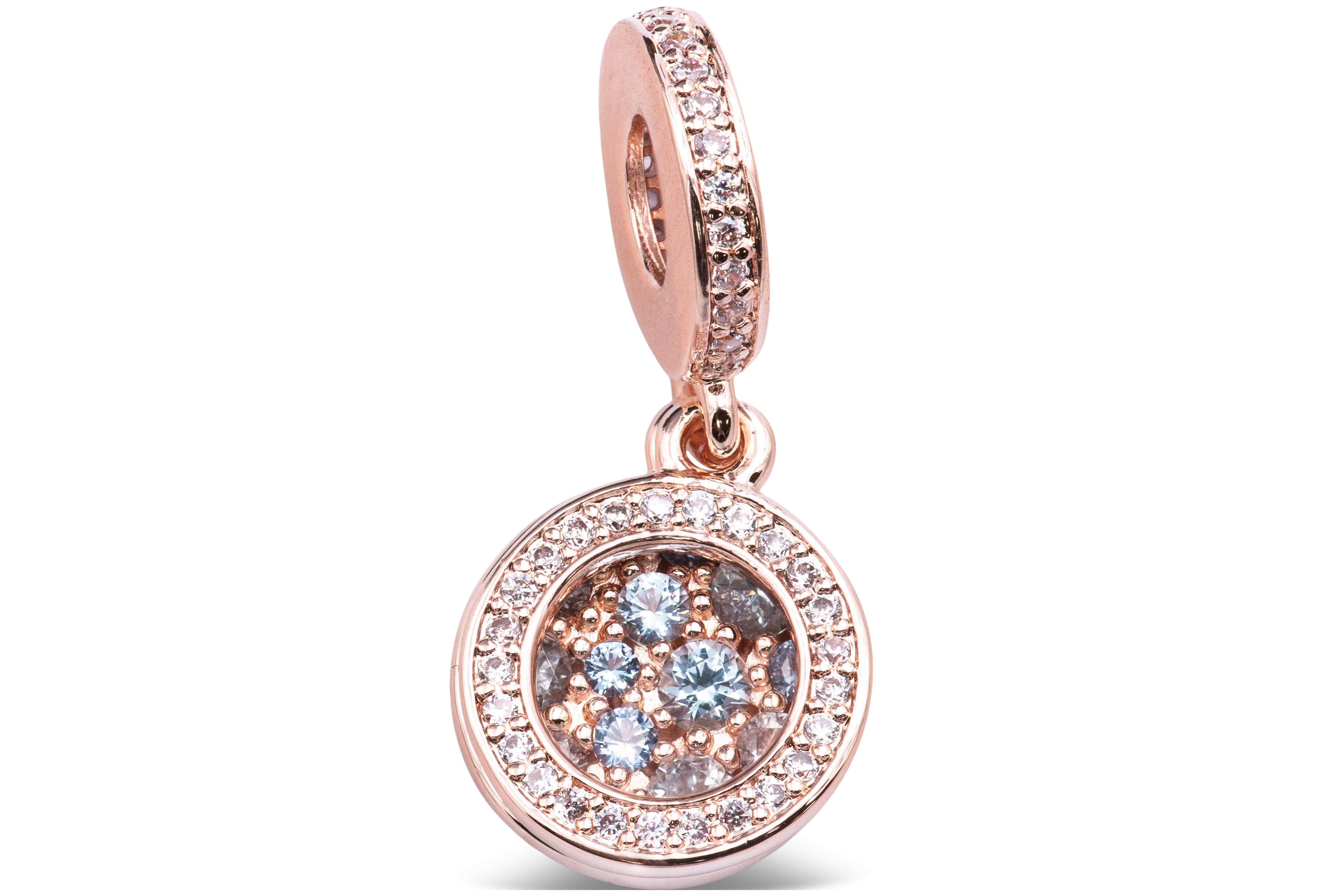 Pandora Colours Sparkling Light Blue Disc Double Dangle Charm - 789186C03