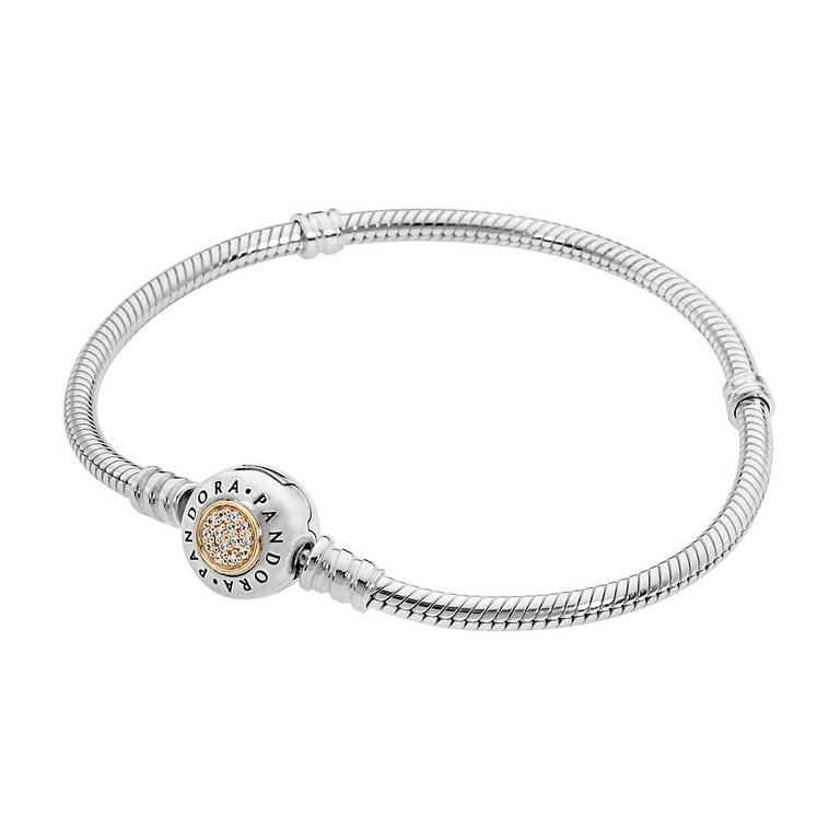 Pandora Moments 14k Yellow Gold Snake Chain Bracelet with 3 Charms