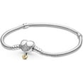 thumbnail image 1 of Pandora Disney Princess Pandora Moments Heart Snake Chain Bracelet, 1 of 1