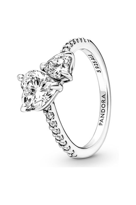 Double Heart Sparkling Ring